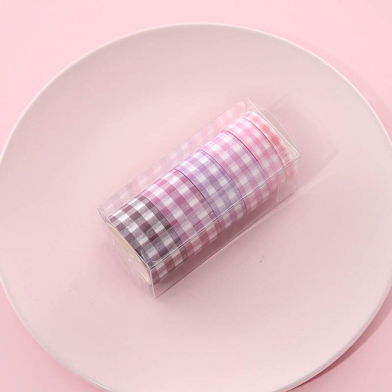 Kawaii Washi Tape - Grid Pattern - Pack of 6 - Random