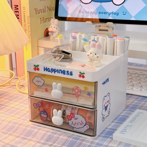 Desk Organiser with Large Storage Capacity - 2 Tray & 2 Pen Holder (without stickers)